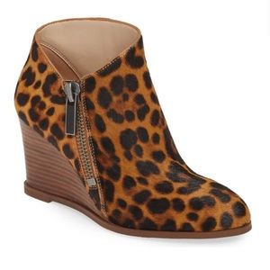 1. STATE Leopard ‘Kaleb’ Calf Hair Wedge Booties | Size 6.5